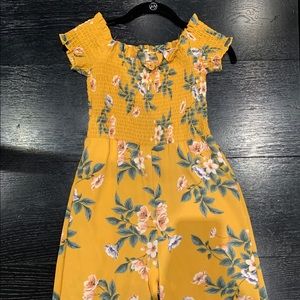 yellow floral jumpsuit